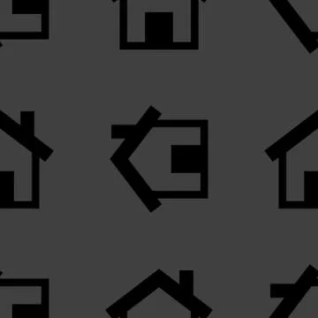 House web icon. flat design. Seamless pattern. Illustrazione stock