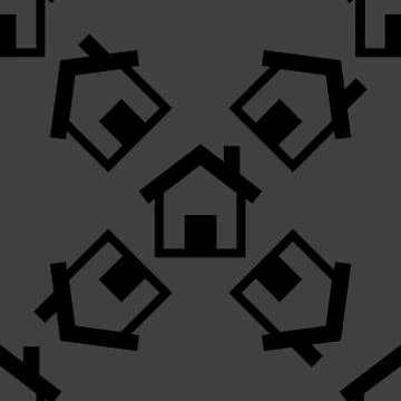 House web icon. flat design. Seamless pattern. Illustrazione stock