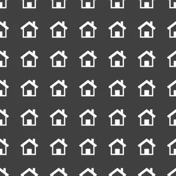 House web icon. flat design. Seamless pattern. Stock Illustration