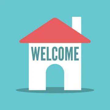 House with welcome text Stock Illustration