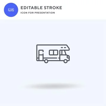House On Wheels icon vector, filled flat sign, solid pictogram isolated on white Stock Illustration