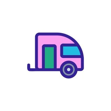 House on Wheels icon vector. Isolated contour symbol illustration Иллюстрация