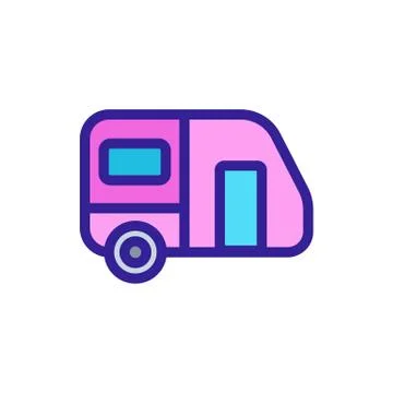 House on Wheels icon vector. Isolated contour symbol illustration 库存插图