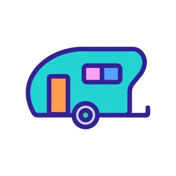 House on Wheels icon vector. Isolated contour symbol illustration Иллюстрация