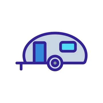 House on Wheels icon vector. Isolated contour symbol illustration Ilustração Stock