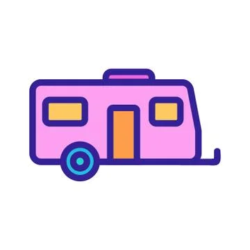 House on Wheels icon vector. Isolated contour symbol illustration 스톡 일러스트