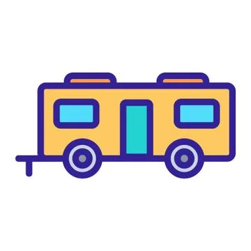 House on Wheels icon vector. Isolated contour symbol illustration 스톡 일러스트