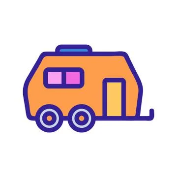 House on Wheels icon vector. Isolated contour symbol illustration Иллюстрация