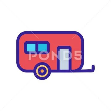 House on Wheels icon vector. Isolated contour symbol illustration Stock Illustrationen