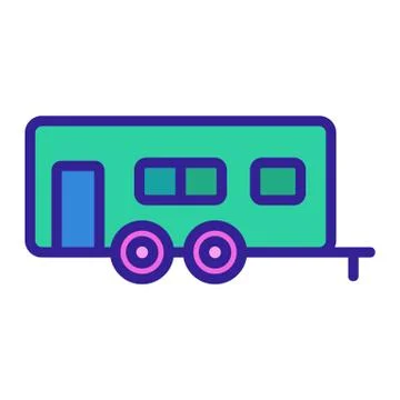 House on Wheels icon vector. Isolated contour symbol illustration 스톡 일러스트