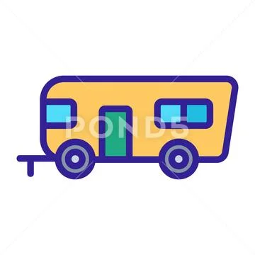 House on Wheels icon vector. Isolated contour symbol illustration Stock Illustrationen
