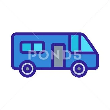 House on Wheels icon vector. Isolated contour symbol illustration Stock Illustrationen