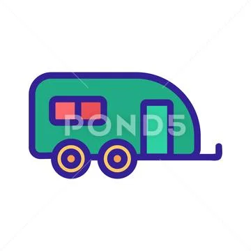 House on Wheels icon vector. Isolated contour symbol illustration Stock Illustrationen