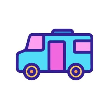 House on Wheels icon vector. Isolated contour symbol illustration 库存插图