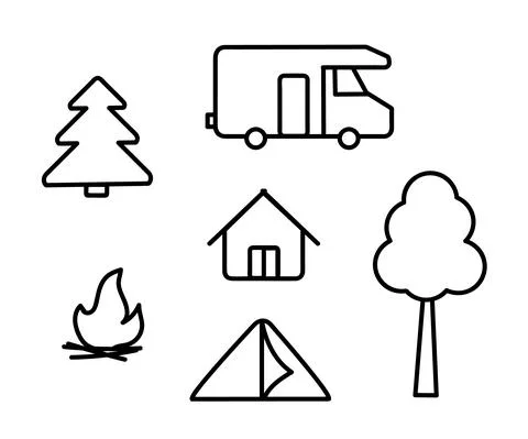 House on wheels. Symbol. Vector. Stock Illustration