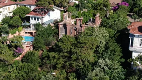 The house where Leon Trotsky lived between 1929 and 1933 in Istanbul Büyükada. Stock Footage 249513768