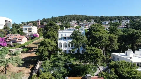 The house where Leon Trotsky lived between 1929 and 1933 in Istanbul Büyükada. Stock Footage 249513906