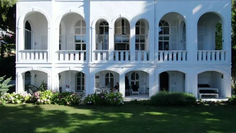 The house where Leon Trotsky lived between 1929 and 1933 in Istanbul Büyükada. Stock Footage 249513907