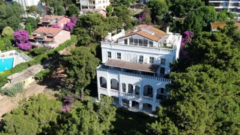 The house where Leon Trotsky lived between 1929 and 1933 in Istanbul Büyükada. Stock Footage 249513941