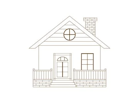 House on white background. vector illustration. Stock Illustration