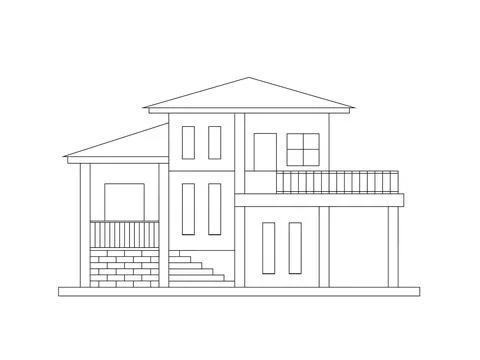 House on white background. vector illustration. Stock Illustration