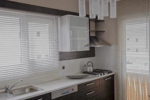 House of white kitchen 스톡 사진