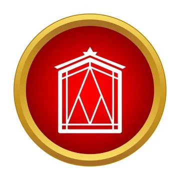 House window frame icon red circle symbol Illustrazione stock