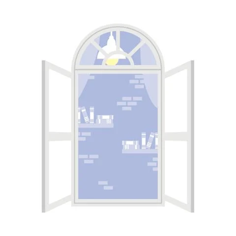 House window open Stock Illustration