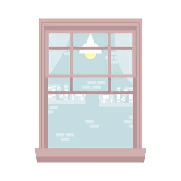 House window out view Stock Illustration