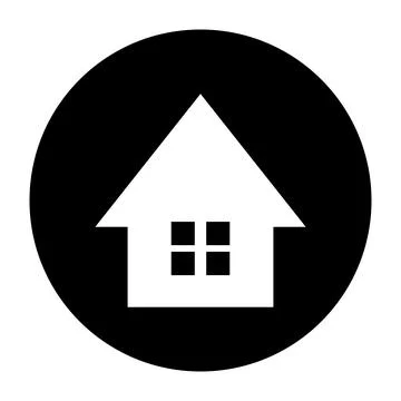A house with a window. A round icon. Vectors. Stock Illustration