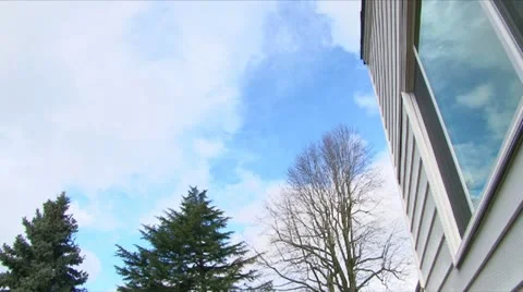 House Windows and Clouds Time Lapse Video stock 10914357