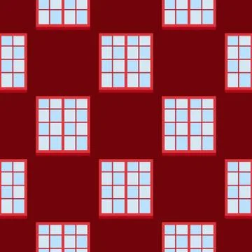 House windows elements flat style glass frames seamless pattern background Stock Illustration