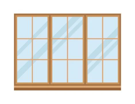 House windows elements flat style glass frames construction decoration apartment Stock Illustration