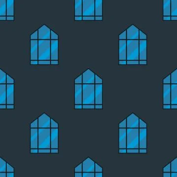 House windows elements flat style glass frames seamless pattern background Stock Illustration
