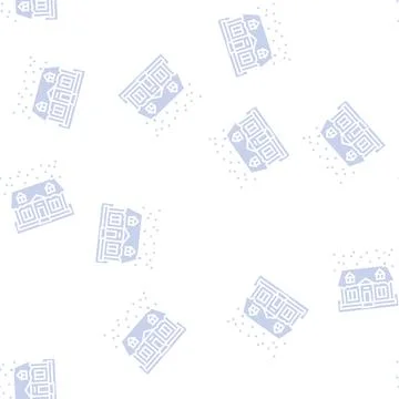 House winter glyph seamless pattern Stock Illustration