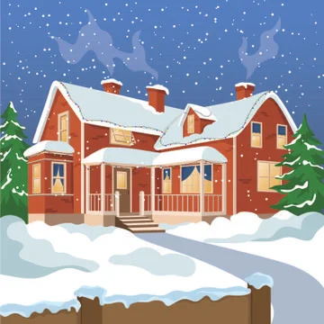 House winter Illustrazione stock