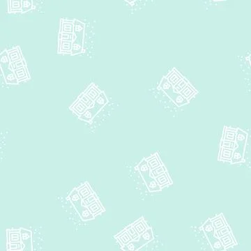 House winter line seamless pattern Stock Illustration