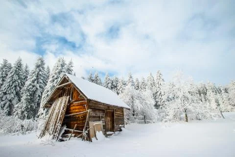 House in a winter Stock Photos