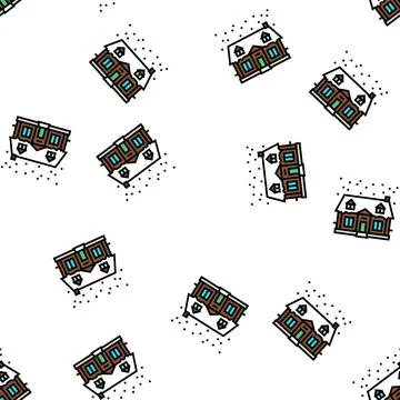 House winter vector seamless pattern 库存插图