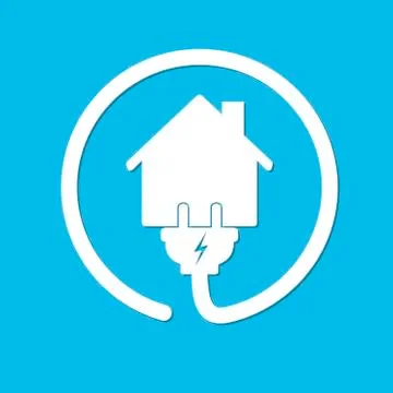 House with wire plug and socket - vector illustration Illustrazione stock