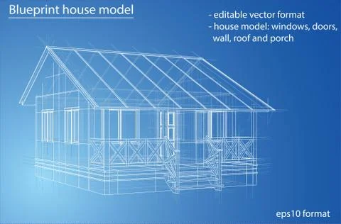 House wireframe structure. Vector Stock Illustration