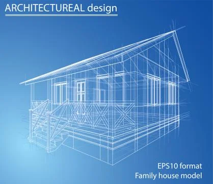 House wireframe structure. Vector Stock Illustration