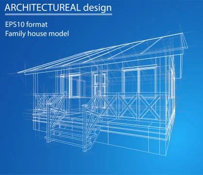 House wireframe structure. Vector Stock Illustration