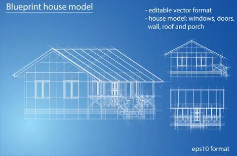 House wireframe structure. Vector Stock Illustration