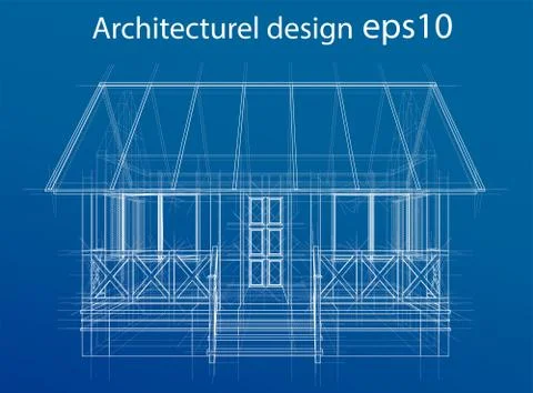 House wireframe structure. Vector Illustrazione stock