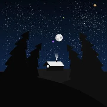 House in the woods Stock Illustration