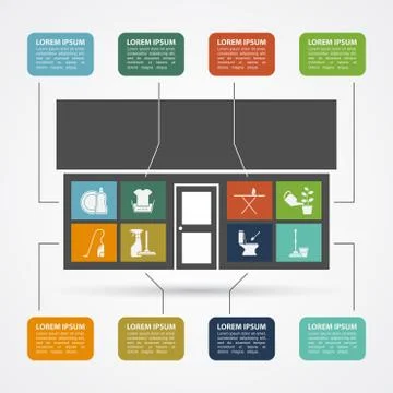 House work infographic Stock Illustration