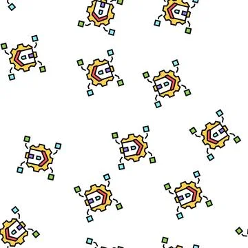 House working mortgage vector seamless pattern Stock Illustration
