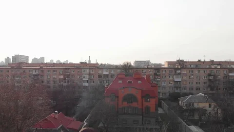 House Yard Drone Take Off Stock Footage 126654942