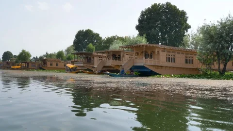 Houseboats in Srinagar Stock Footage 127796571
